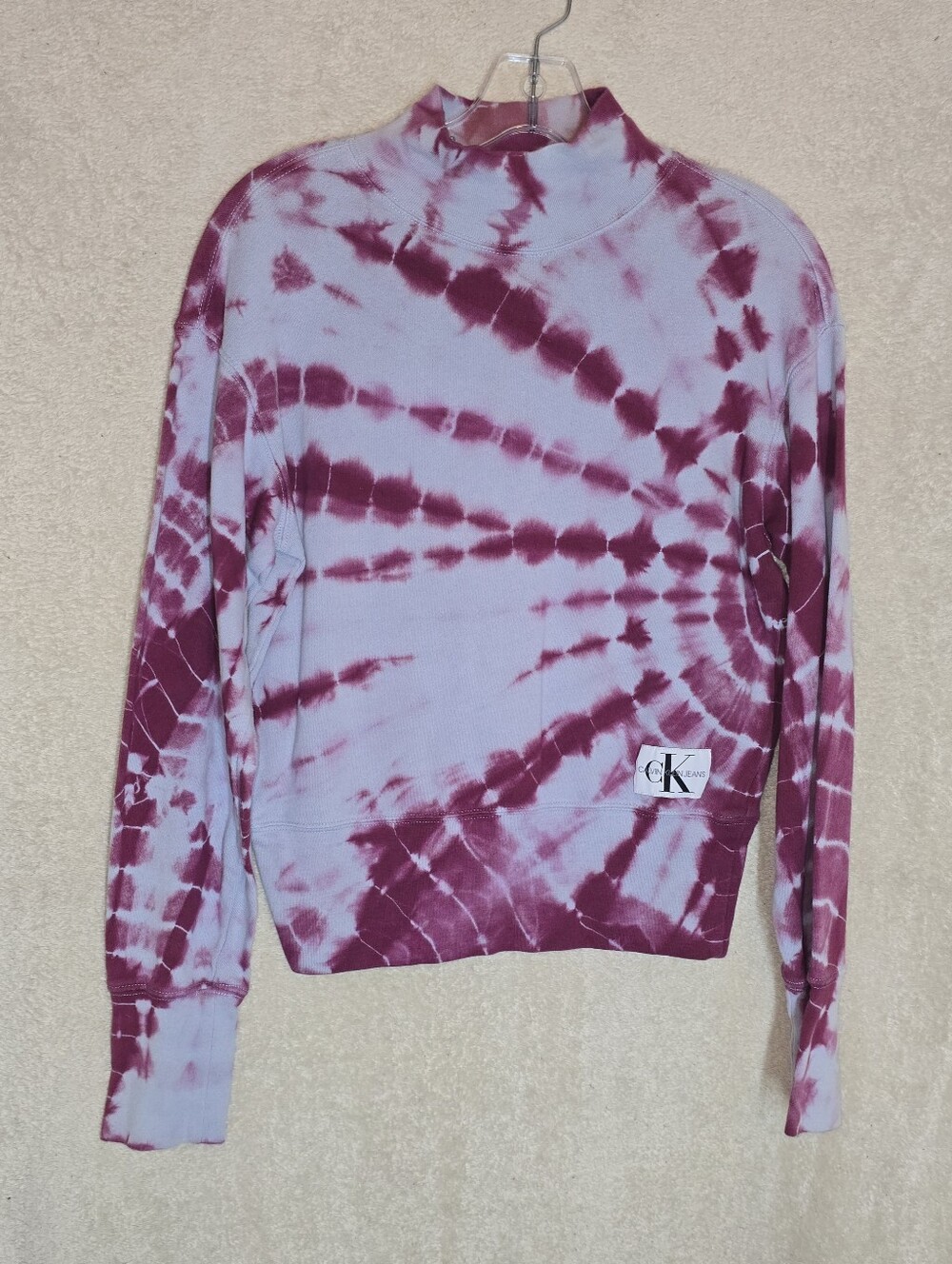 Calvin Klein Tie-Dye Dream Catcher Mock Neck Top X Small